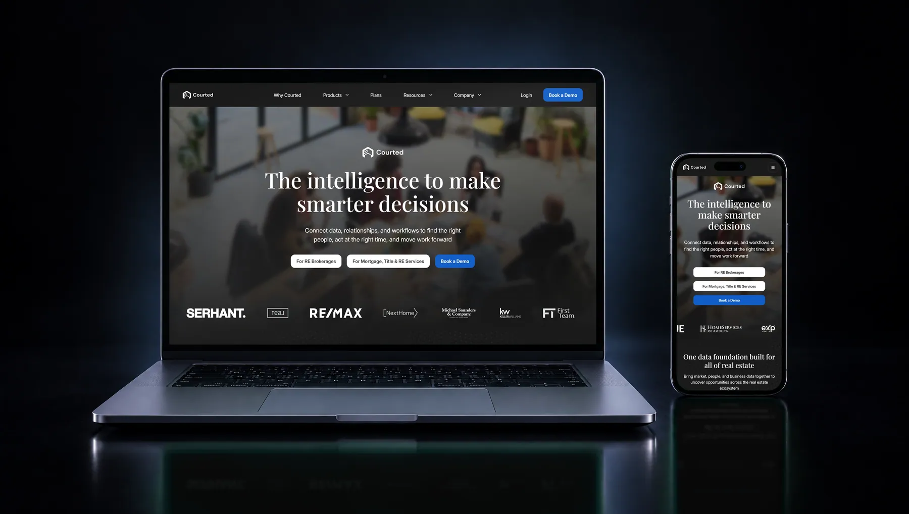 courted.io on desktop and mobile