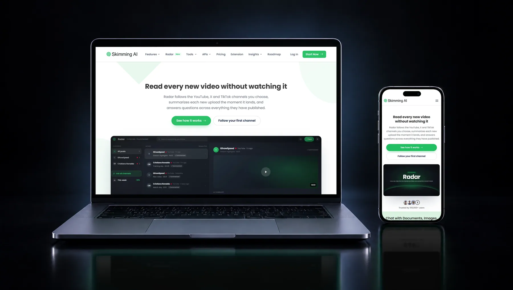 skimming.ai on desktop and mobile
